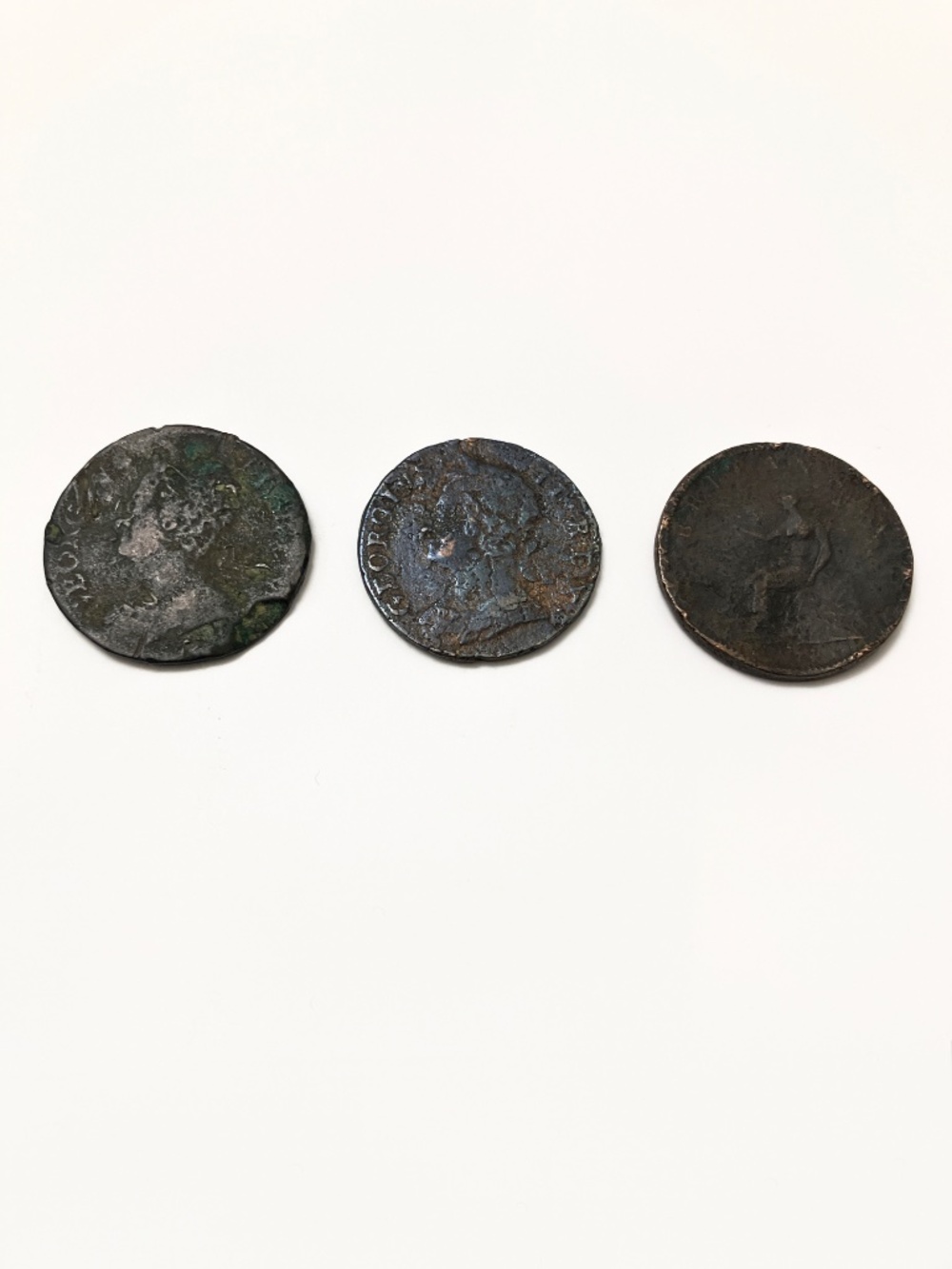 Lot of 1700’s Great Britain Halfpenny Coins - Picture 2 of 2